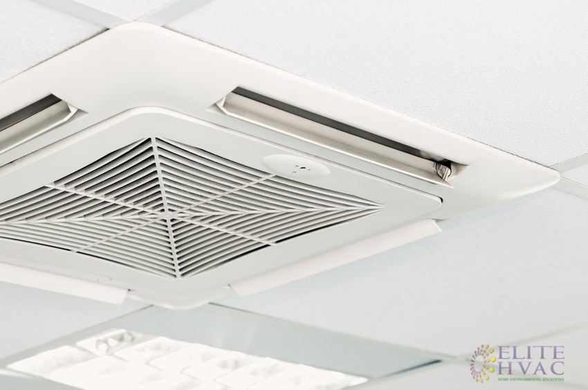 Modern Air Conditioning System Installed on the Ceiling